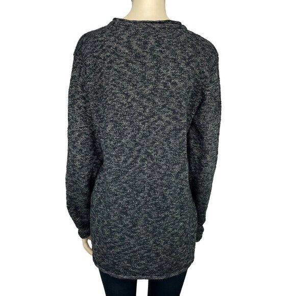 ANERKJENDT Signature Style Textured Knit Contemporary Cotton Grey Long Sweater M - Picture 5 of 9